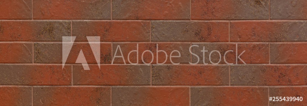 Picture of background of decorative red brick wall texture with cement in horizontal view